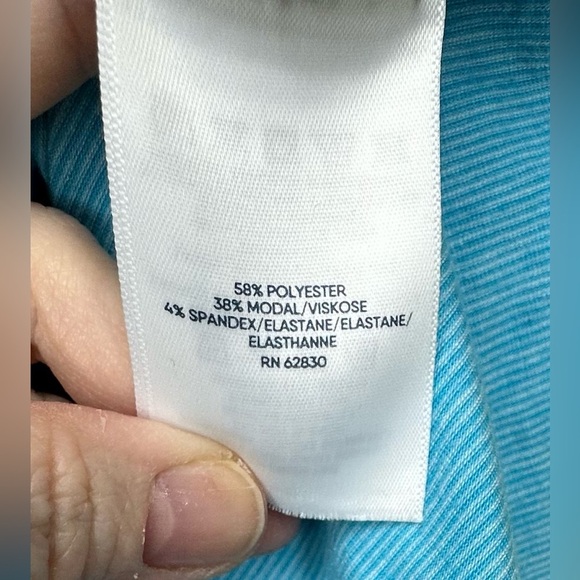 Lands End Blue Yellow Thin Stripes Long Sleeve Tunic Women’s Medium 10 12‎ Soft - Picture 6 of 7